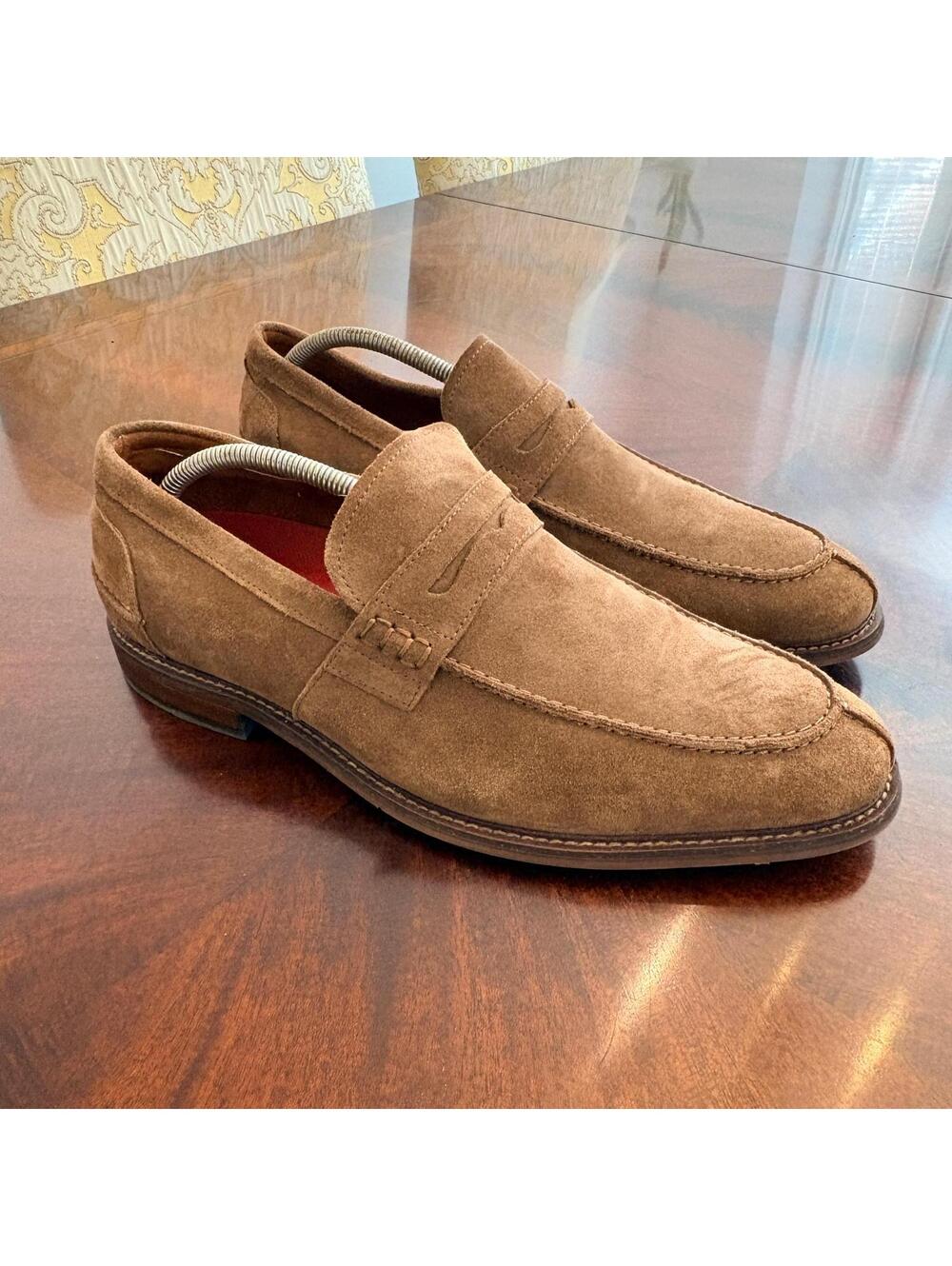Stacy Adams Brown Suede Penny Loafers Men's Size 11W